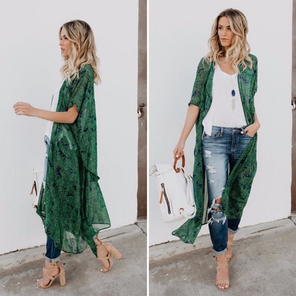 LOWEST PRICE⭐️Gypsy Palm Tree Long Kimono Duster - Picture 4 of 8